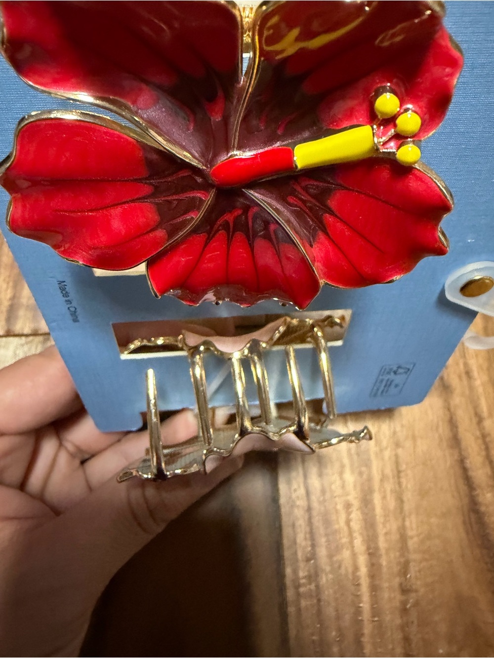 🌺Piper-k Floral Hibiscus Iridescent Hawaiian Metal Hair Clips - Picture 2 of 3